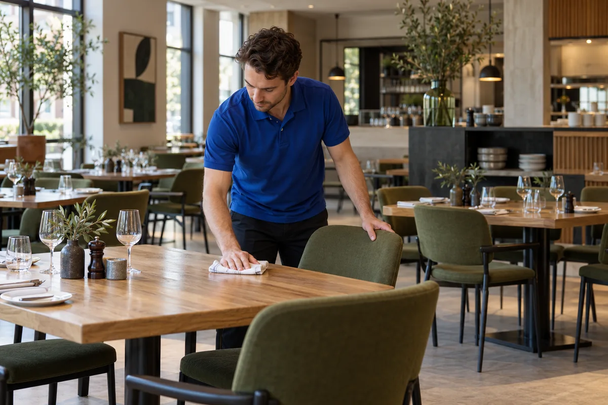 Illustratieve foto bij Restaurantschoonmaak.
